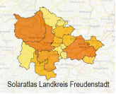 Darstellung des Landkreises Freudenstadt und farblicher Markierung der Gemeinden